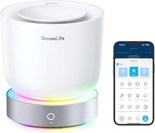 GoveeLife Difusor inteligente de aceite esencial con control de aplicación de voz Alexa para el hogar, oficina, dormitorio, difusor de aroma