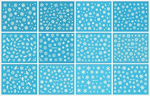 Ggsell Merrry Christmas Nail Stickers, It Including White Snow, Stars, Feathers and Angel, Etc