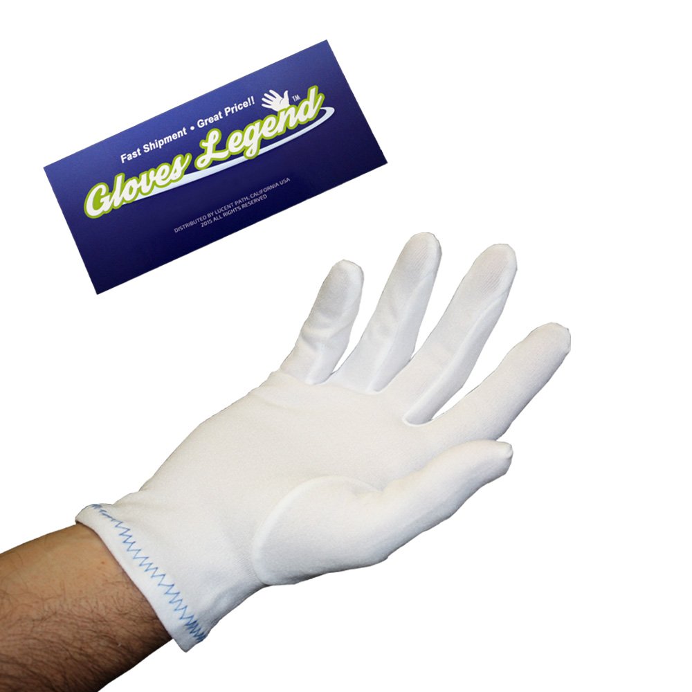 White Inspection Gloves Nylon White Coin Jewelry Antiques Safety Working Gloves