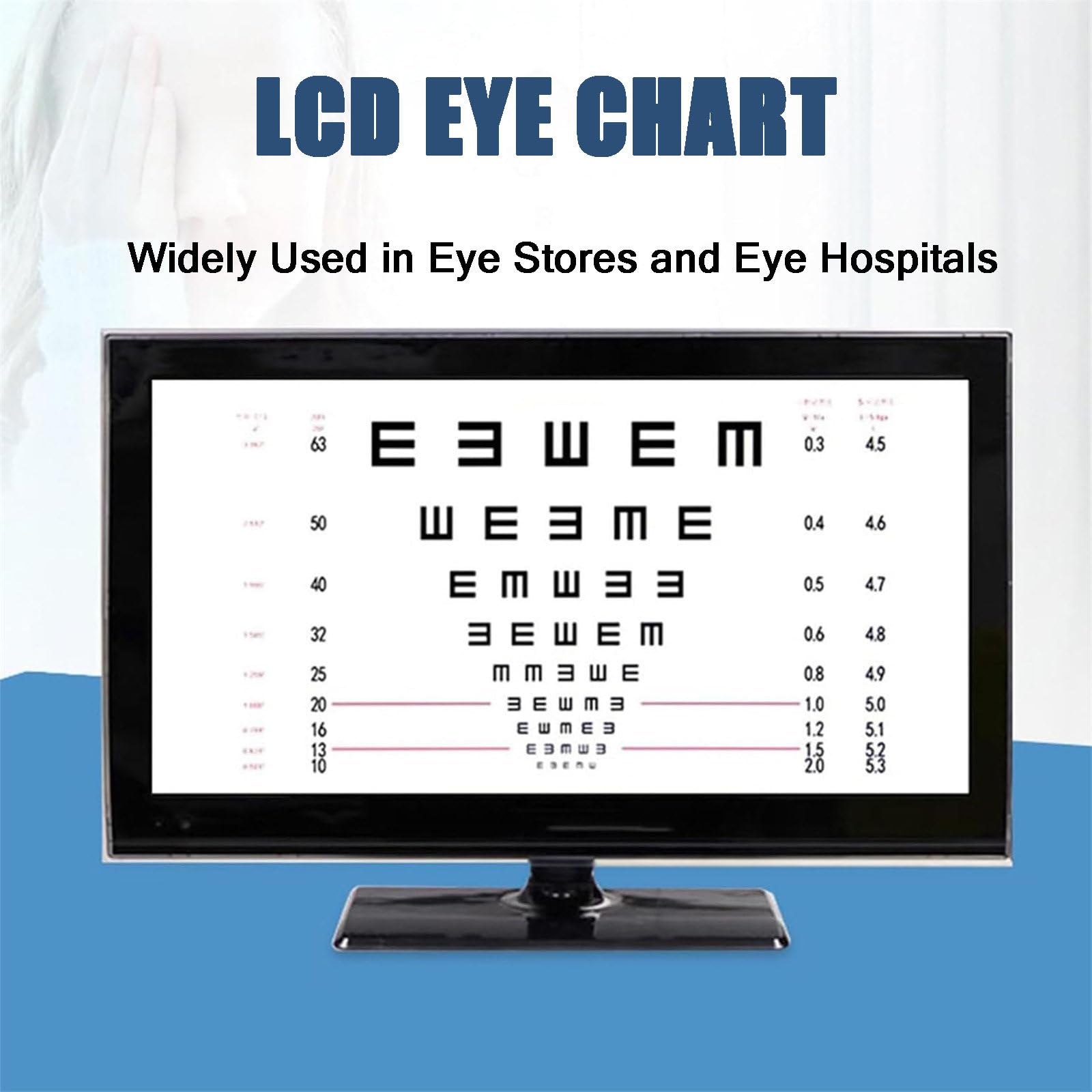 18,5/21,5-Calowe Optyczne Tablice Do Badania Wzroku LCD, z Wieloma Celami Wizualnymi, Odpowiednia Do Szpitalnej Okulistyki, Optycznego Zakładu Optycznego, Wykrywania Optometrii,18.5-inch