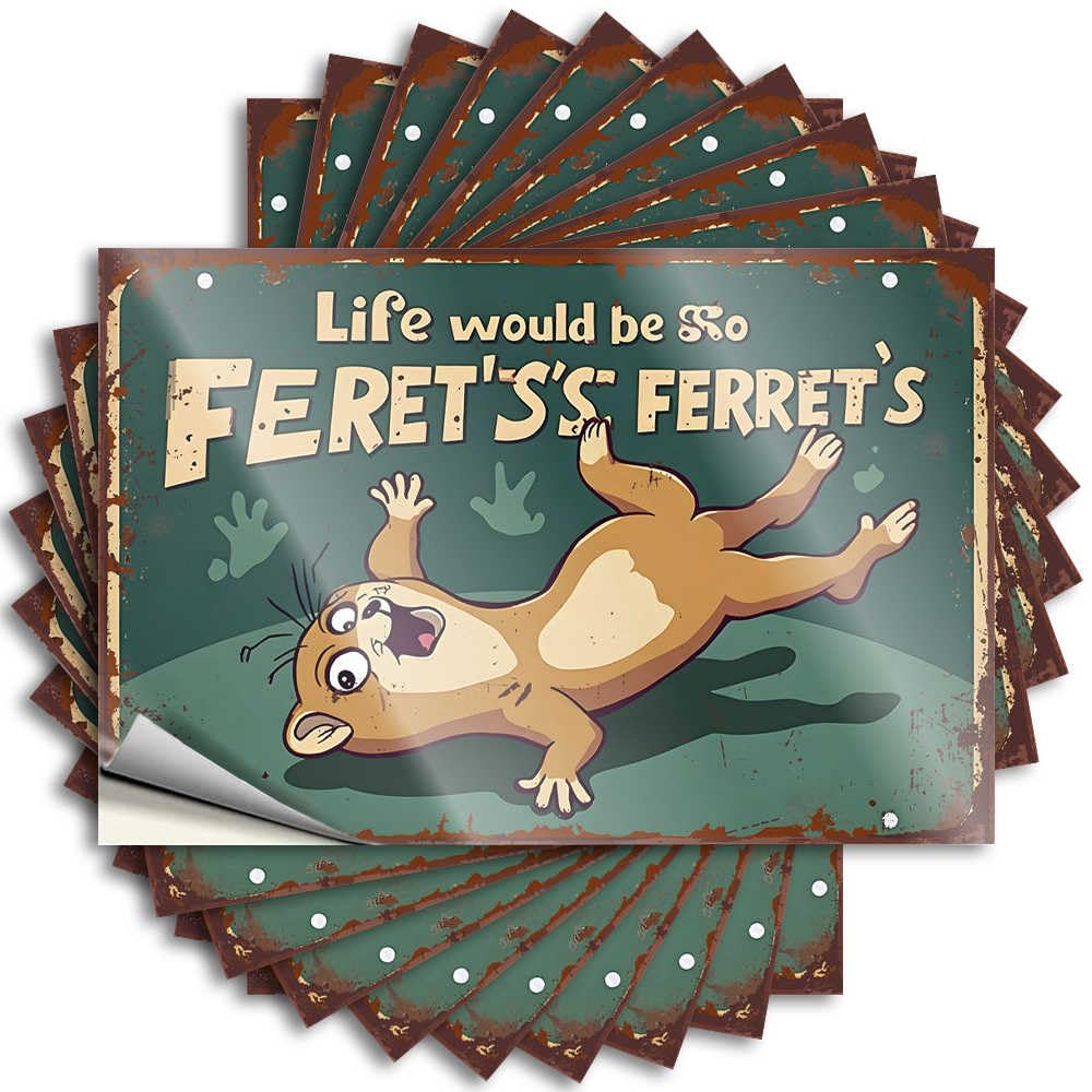 Sticker Cozy Vinyl Decals, Roll Waterproof Case Stickers for Water Bottle | Ferret Falling: A Humorous Take On Life's Challenges Perfect for Long Laptop Decor(12X18CM)