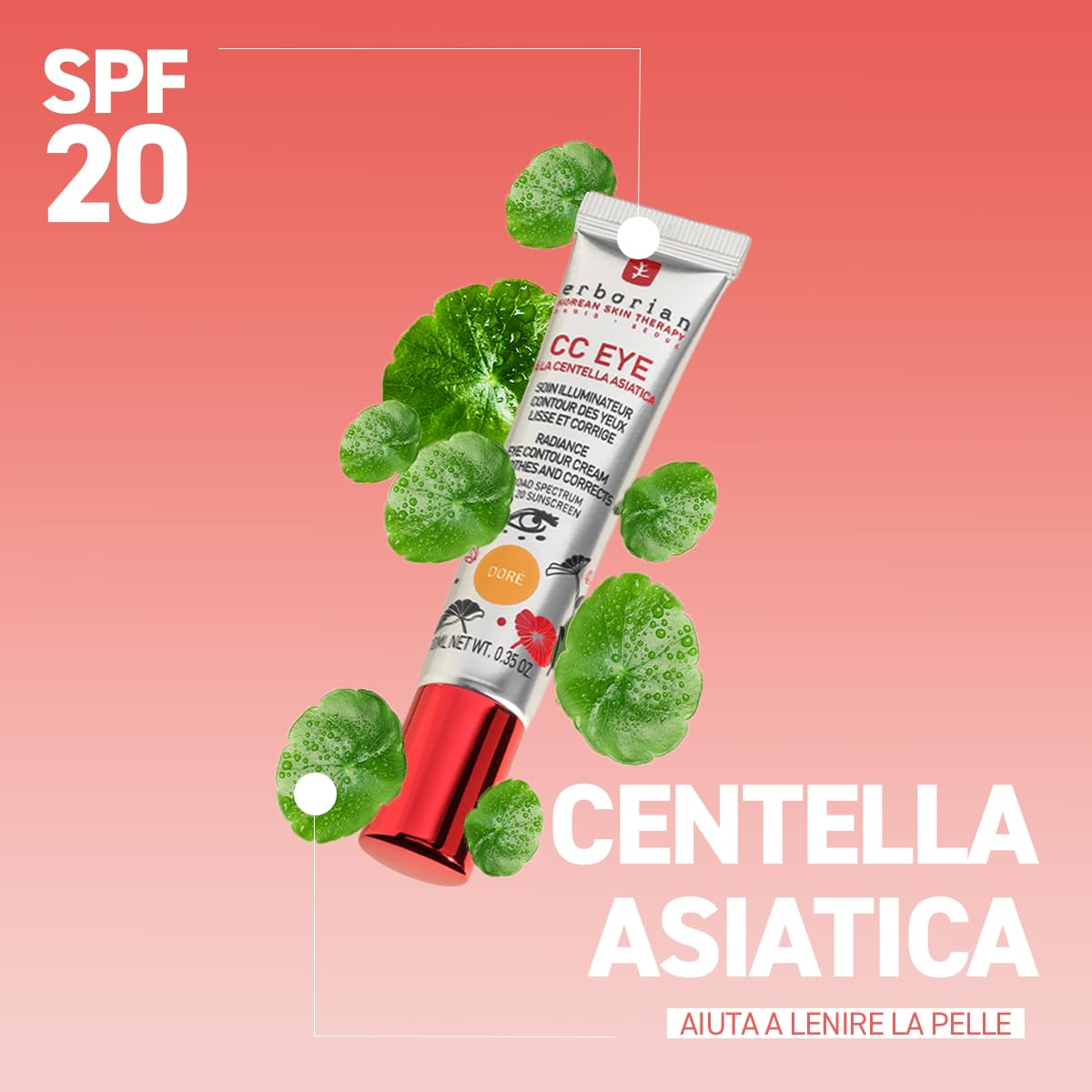 Erborian - CC Eye Crema Chiara alla Centella Asiatica – Trattamento Illuminante e Correttore Tinta Contorno Occhi SPF 20 - Leviga e Corregge le Occhiaie - Trattamento Cosmetico Coreano - Clair - 10 ml