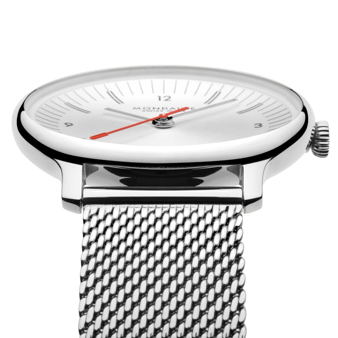 Mondaine Damski zegarek na rękę Doppio z paskiem siatkowym 33 mm MLE.33110.SM
