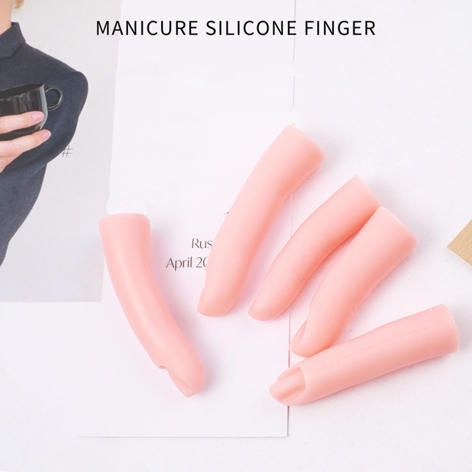 5pcs Silicone Practice Fingers for Acrylic Nails Gel Nail Art Practice Manicure False Fingers Fake Finger - Image 2