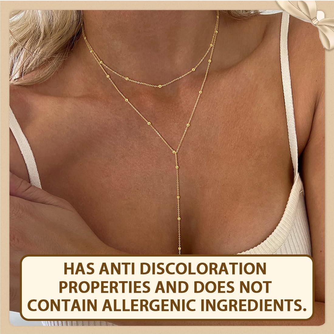 Collana Lunga Donna Divisa In Due Forme – Gioiello In Acciaio 316L Con Finitura Oro O Argento, Catena Modellabile, Regalo Con Scatola - 2