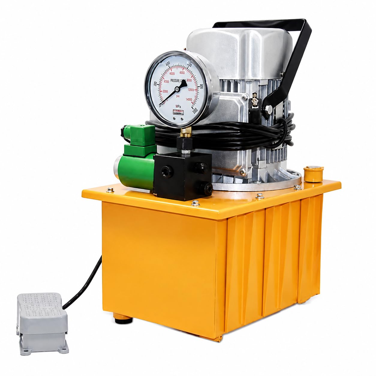 Pompe hydraulique électrique 1400 tr/min avec réservoir de carburant de 7 l, 750 W 220 V, pompe électrohydraulique, 2-70 Mpa électrovanne (vert)