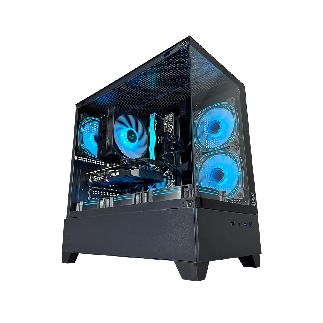 GAME SEKRET Saber Gaming PC - Intel Core i5-12400F | AMD Radeon RX 580 8GB GPU | 16GB DDR4 RAM | 500GB NVMe SSD | Air Cooler | H610 MB | 500W 80+ PSU | WiFi/BT/Win11 Pro | Desktop Computer
