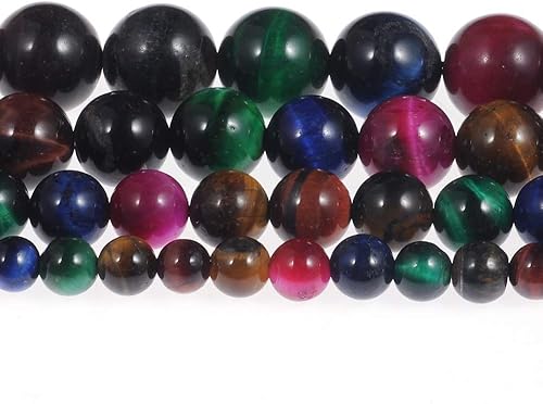 Miniatura 2 de Cuentas de ojo de tigre de colores para la fabricación de joyas 0.236 in Cuentas redondas de piedra para pulseras piedra de jaspe natural 60pcsStrand