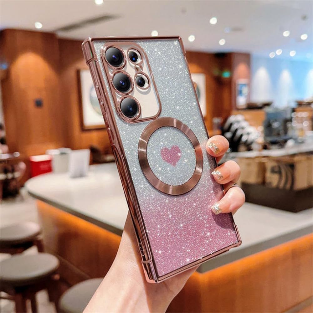 Coque Samsung S23FE anti choc transparente rose pour chargeur induction