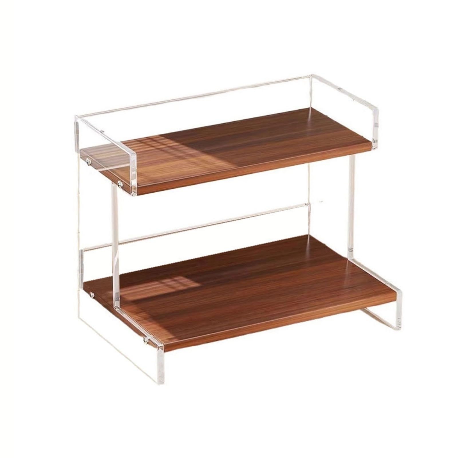 Cenz-888 Portable Bookshelf Desktop Two Layers Storage Rack Acrylic and Density Board Home Bookshelf Storage Rack