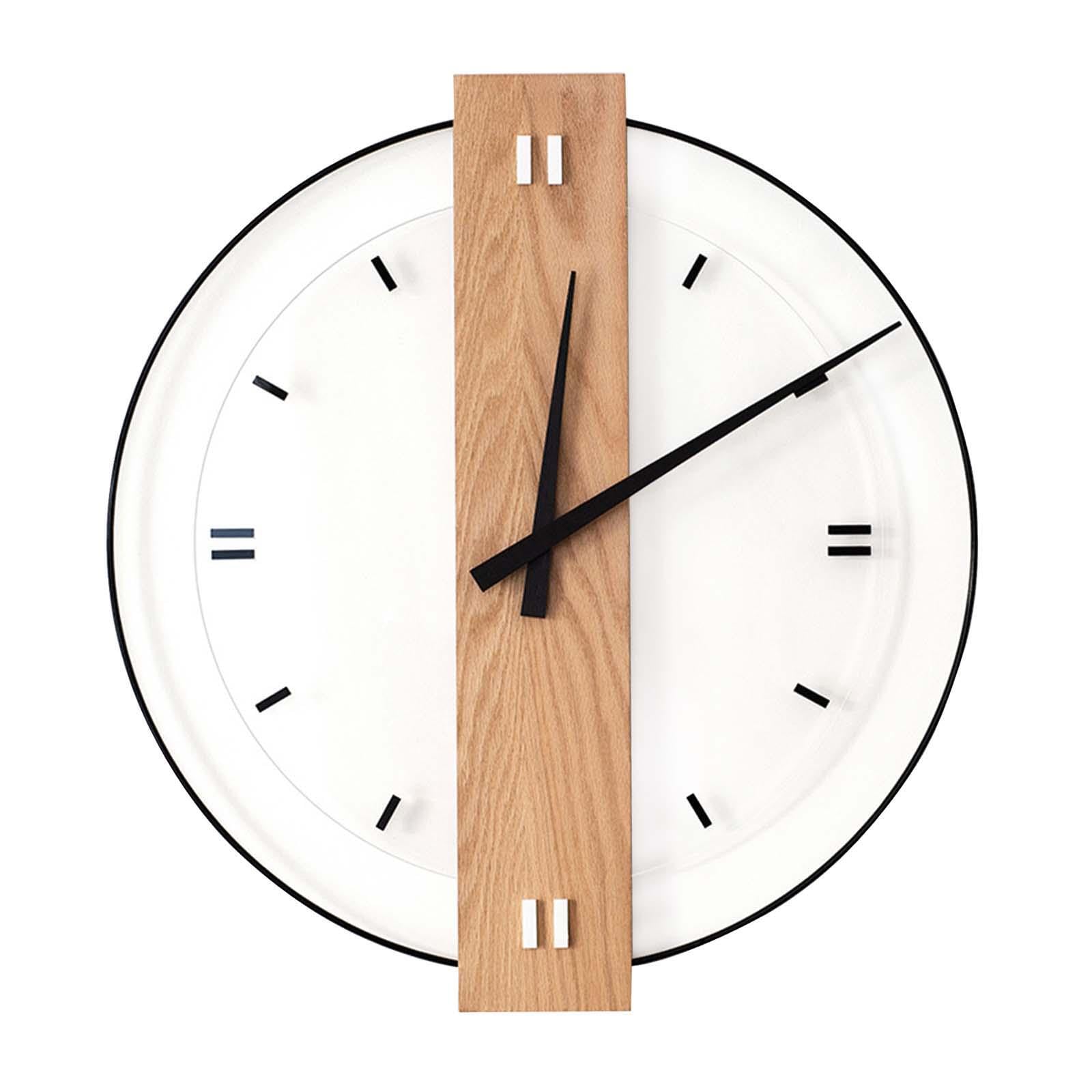 Alcxazs Contemporary Wall Clock Wooden Acrylic Silent Lightweight Home Decor Round Wall Decoration Art Hanging Clock Decor Gift