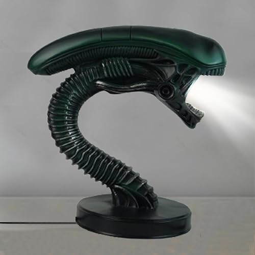 Lámpara alienígena de 7 pulgadas, hecha a mano de resina con carga USB, lámpara de mesa de ciencia ficción para decoración del hogar, regalo para