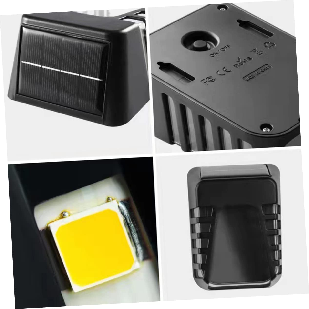 3 sztuki Lampa ścienna Dekoracja ścienna Zewnętrzna oprawa świetlna Ogrodowe lampy solarne Montowane na ścianie światło ganku Kinkiet Lampa ścienna Zasilane energią słoneczną oświetlenie ogrodzenia Ze