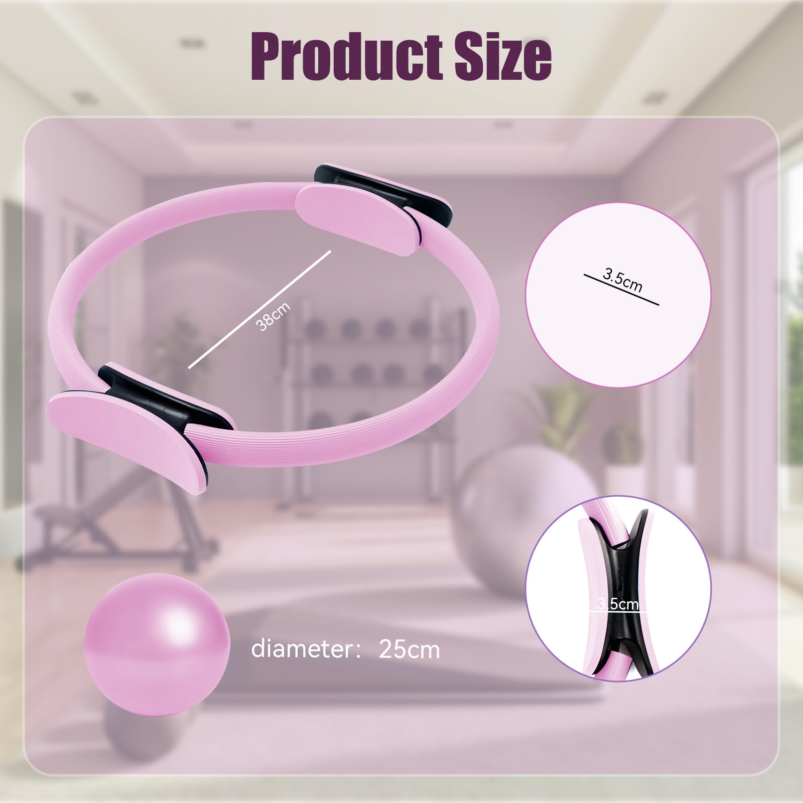 COONE Kit Pilates Maison, Anneaux De Pilates, Better Me Pilates Kit, Comprend l'anneau De Pilates Le Ballon De Yoga La Sangle D'assistance De Yoga l'anneau De Yoga pour Les Jambes