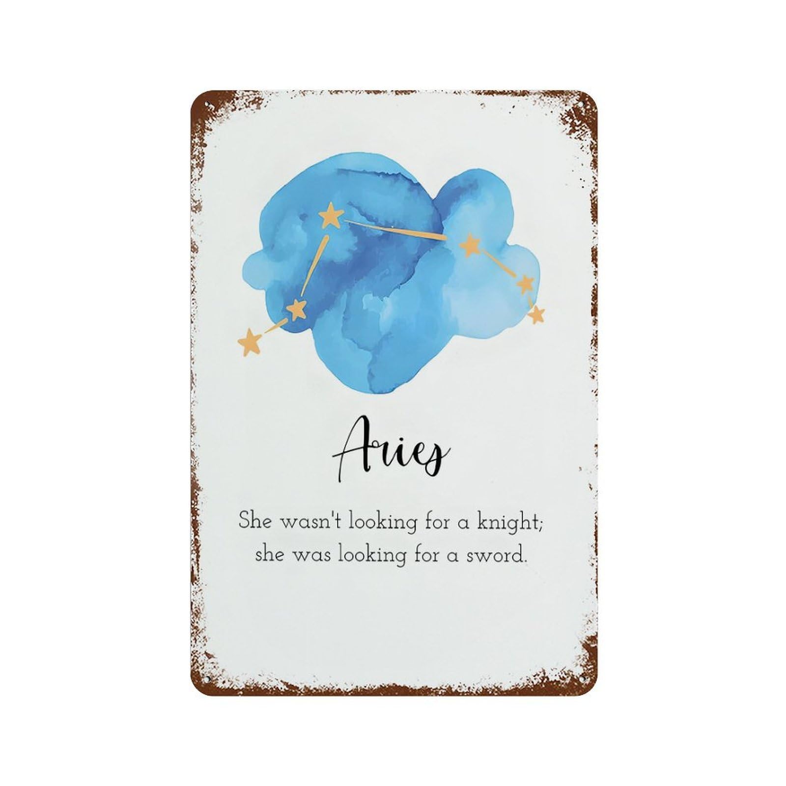 xiaoxiaoshen Aries Zodiac Astrology Wall Decor Art Metal Tin Poster Modern Home Decor Art Home Bar Shop Decorations Vintage Sign 30x20cm