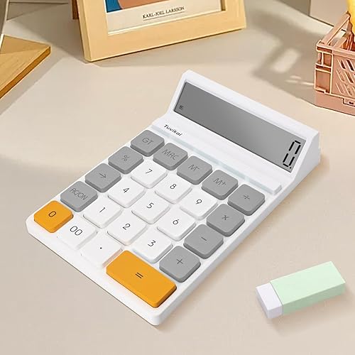Miniatura 1 de Calculadora de escritorio LCD de 12 dígitos - Calculadora de oficina básica portátil de mano con llaves ergonómicas para profesores de escuela y