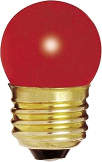 Satco 7 1/2S11/R Incandescent Indicator & Sign, 7.5W E26 S11, Ceramic Red Bulb [Pack of 12]