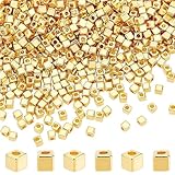 INDIKONB Spacer Beads for Jewellery and Bracelet Making | Fancy CCB Plastic Small Beads | Plated Spacers for Bracelets Craft and DIY Accessories, Gold