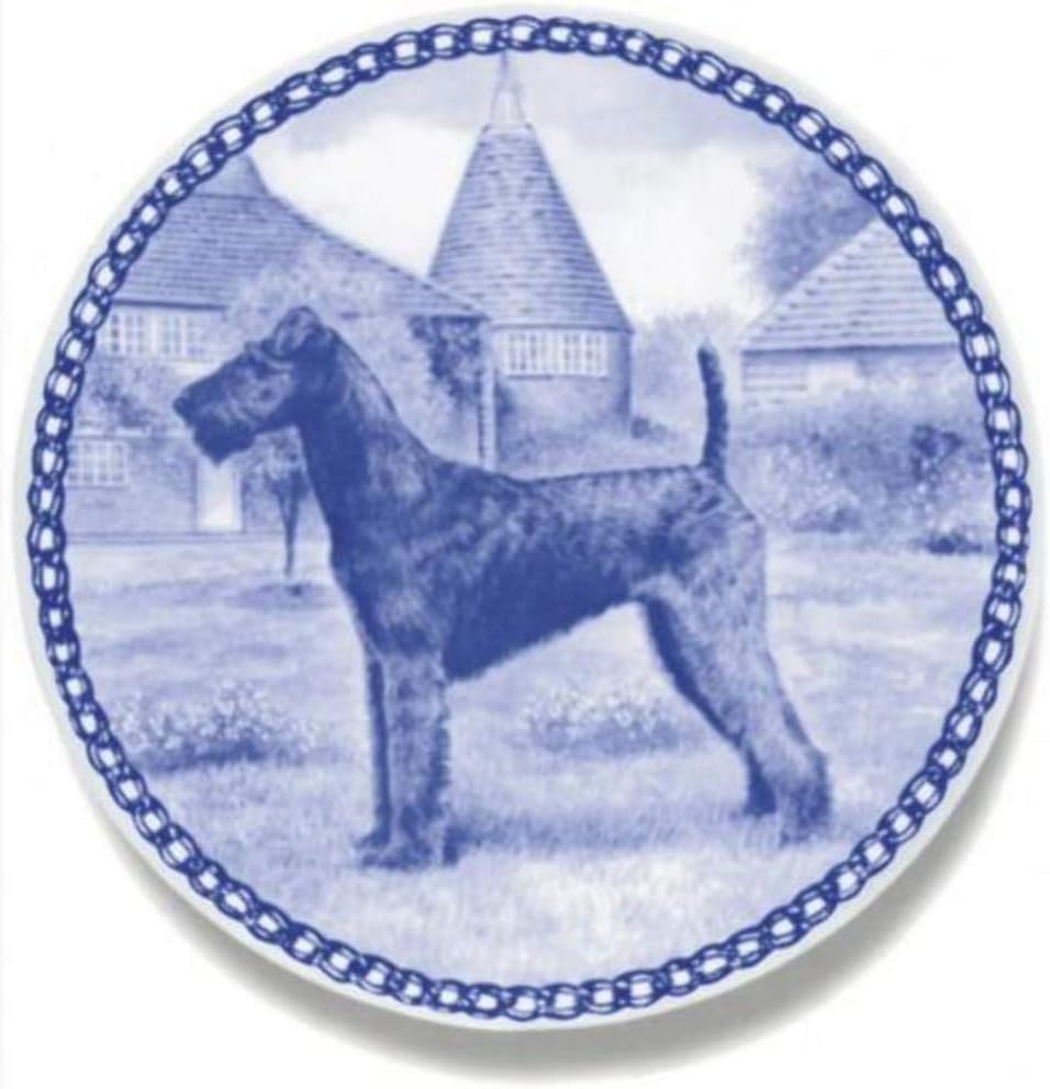 Irish Terrier - Dog Plate made in Denmark from the finest European Porcelain. Premium Quality and Design from Lekven. For all Dog Lovers. Size - 7.61 inches.
