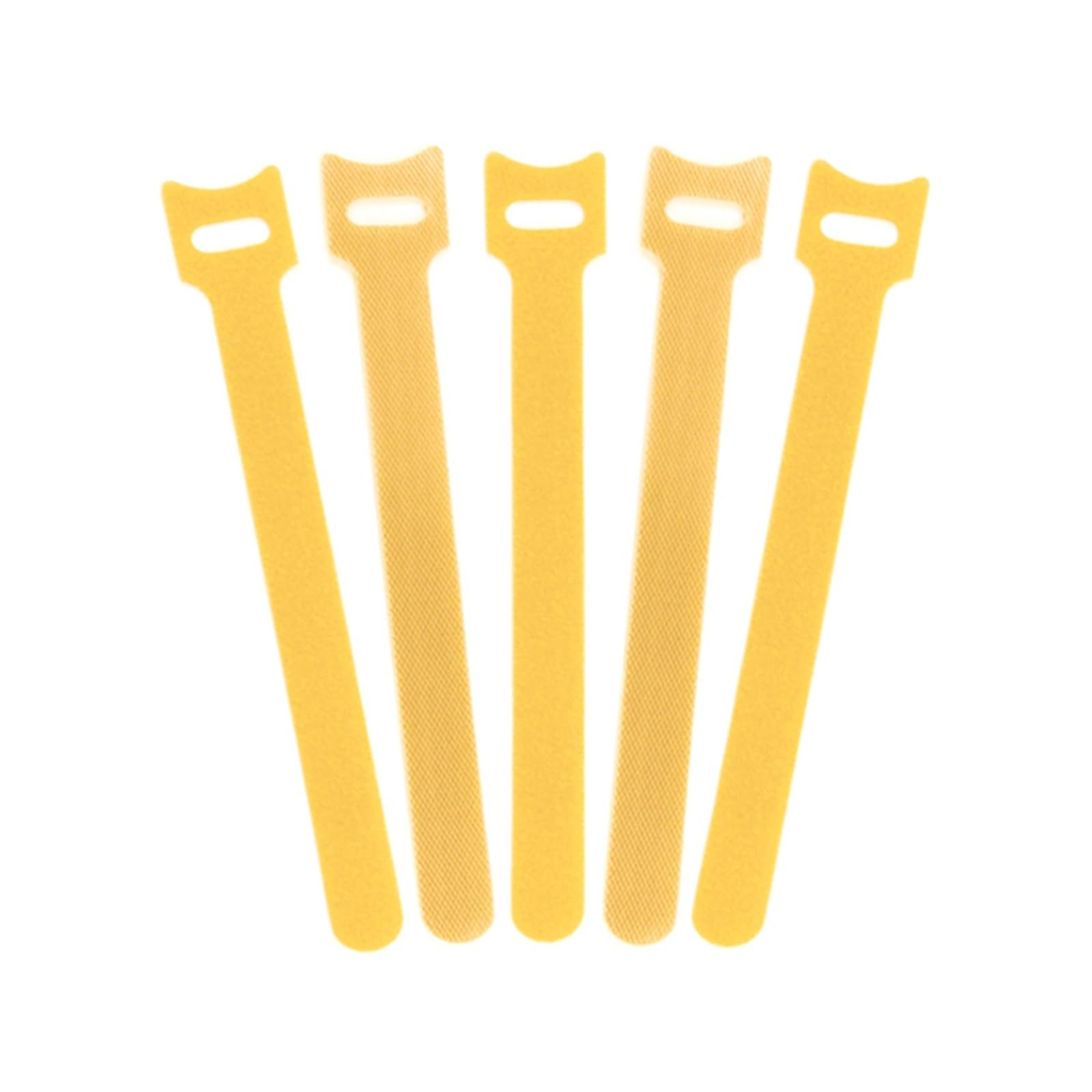 Data Cable Tie 100pcs Cable Ties 200mm Reusable Fastener Hook and Loop Wire Tie Adjustable Straps Organizer Fastening Tape for Cord Organization(Yellow)