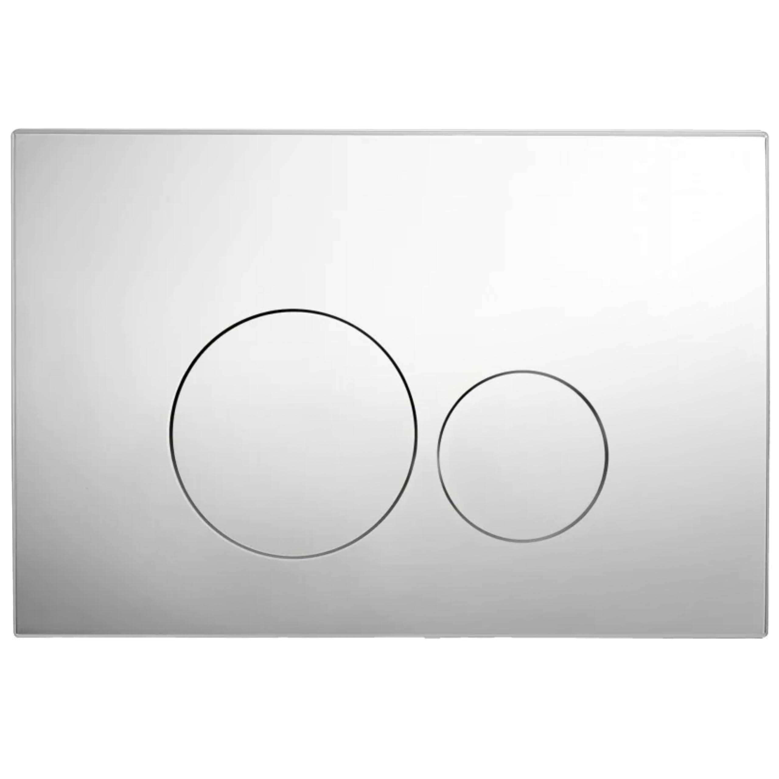 AQUAUNO Plaque de Commande WC Chrome Brillant – Boutons Ronds – Double Chasse Éco – Compatible Geberit Sigma – Aspect Miroir – En ABS Résistant et Facile à Nettoyer
