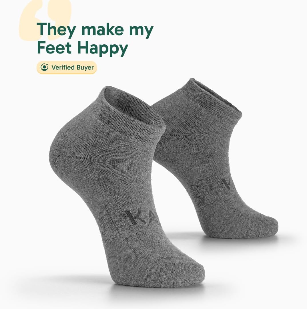 KARU Alpaca Ankle Socks for Men and Women - Moisture Wicking and Temperature Regulating Baby Alpaca - Large, Grey