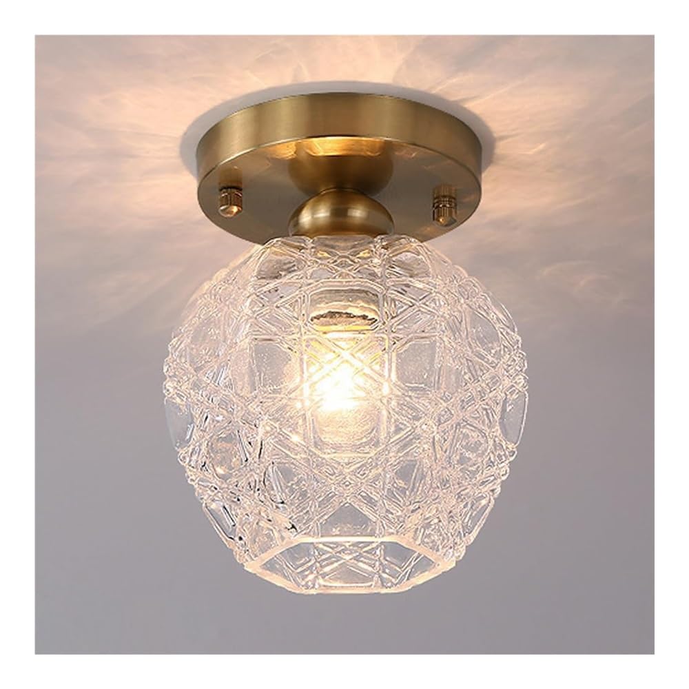 ITOSUI Modern Farmhouse Glass Pendant Lamp Shade Ceiling Light - Simple Semi Flush Mount Light Fixture for Hallway, Corridor, Kitchen, Entryway, Bedroom(C)