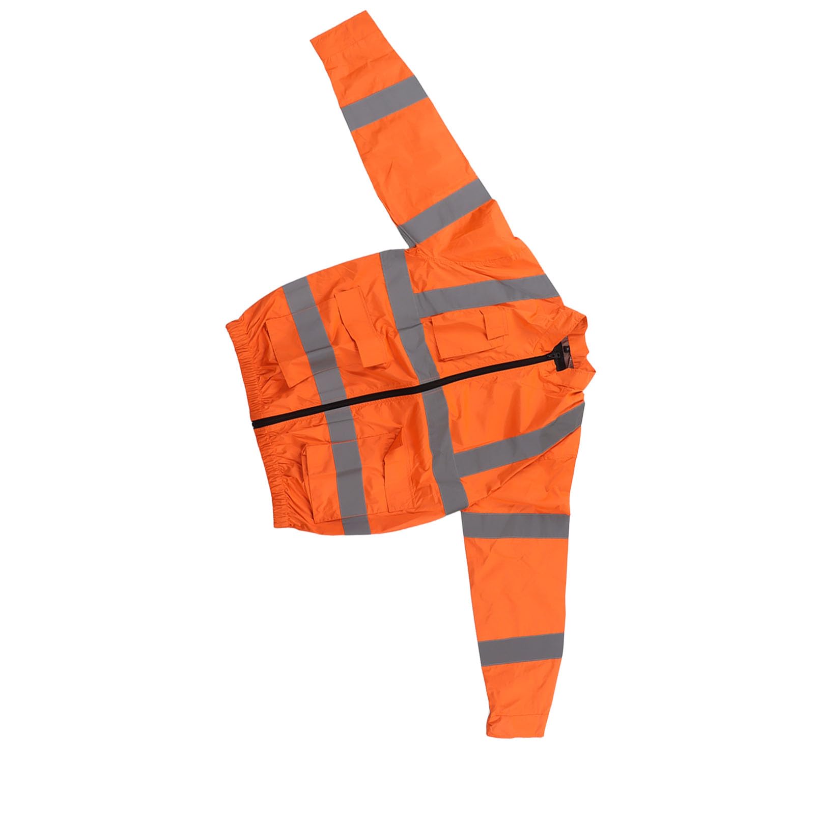 Alomejor Chaqueta de Ventilador de Protección Solar de Refrigeración con Ventilador Desmontable para Trabajadores de la Construcción (naranja fluorescente)