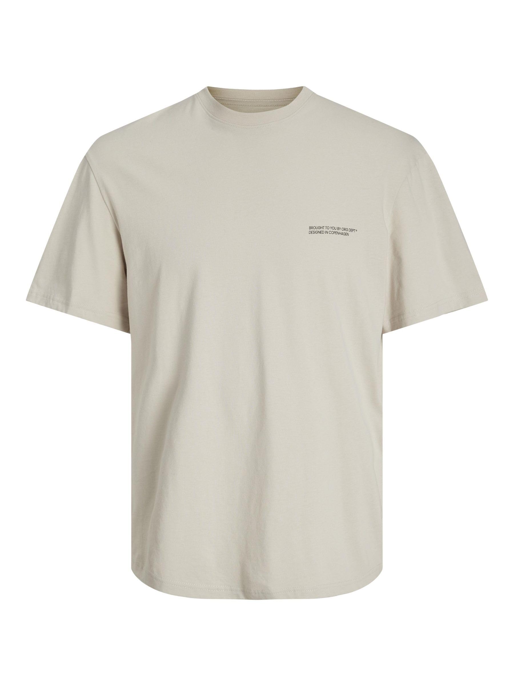 JACK & JONES Men's Jorvesterbro Back Tee SS Crew Neck Sn T-Shirt, Moonbeam, XL