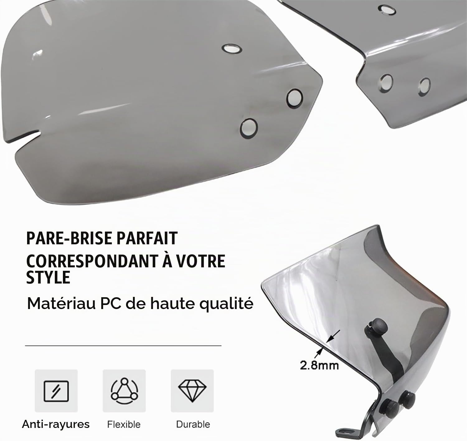 Bouclier De Protection des Mains De Moto, Accessoire De Pare-Brise pour H&Onda Forza 350 300 Forza125 NSS350 (Color : Le Noir)