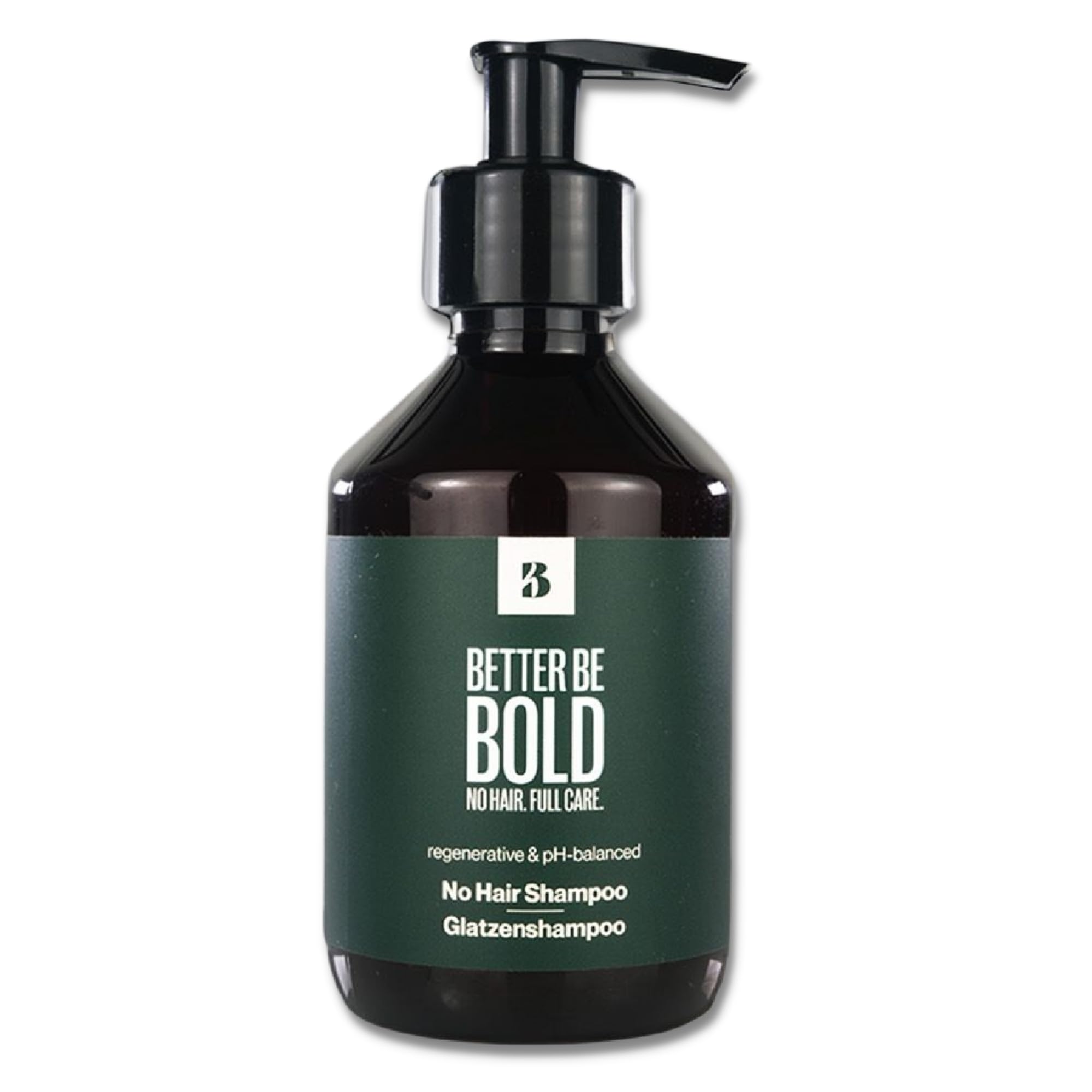 BETTER BE BOLD Glatzenshampoo No Hair 200ml I Milde Reinigung für Glatze 0–6 mm I Mit Aloe Vera, Mandelöl & Hyaluron I Vegan & pH-neutral I Kopfhautpflege für Männer I Sanft gegen Irritationen