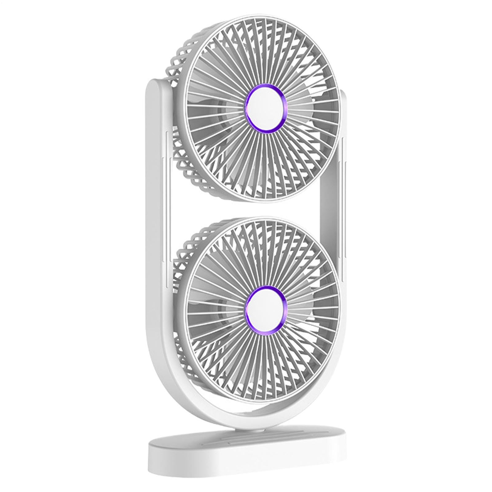 Ventilateur portable pour bureau rechargeable double tête au design épuré
