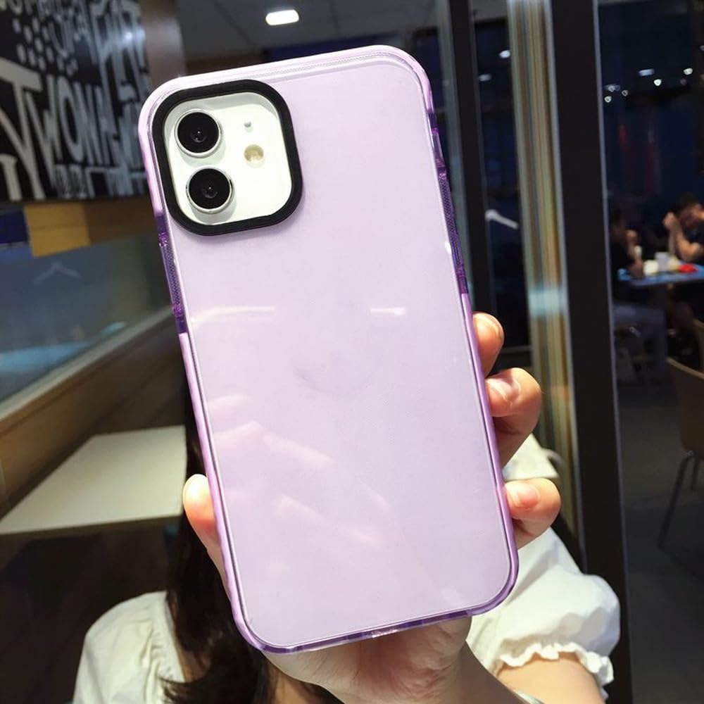 Coque silicone iPhone 14 Pro Max transparente antichoc couleur violette