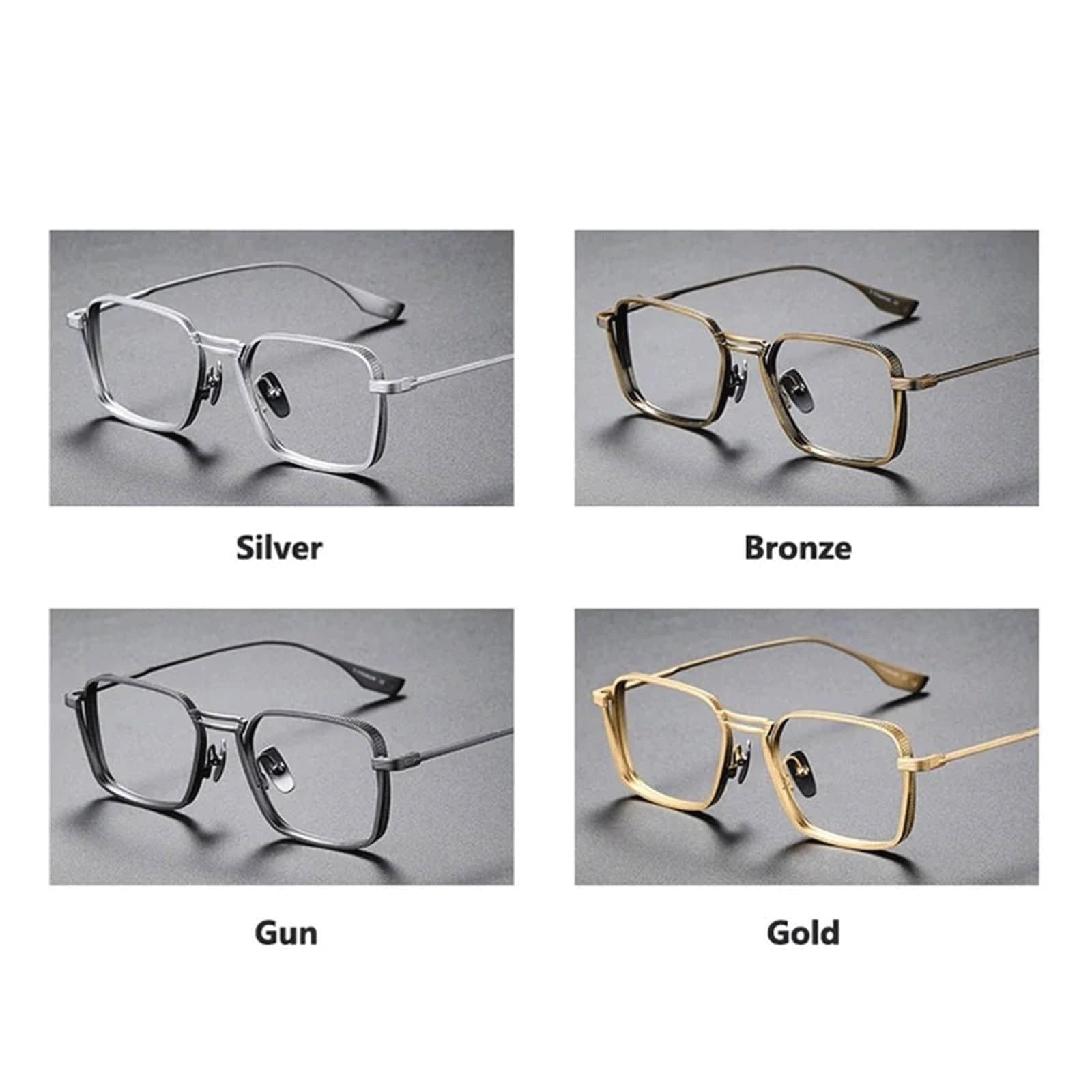 Metall Brillengestelle Reines Titan Brille Volllesebrille Nicht verschreibungspflichtige Brillen Männer Frauen Brillen for Computer(Silver,Big)