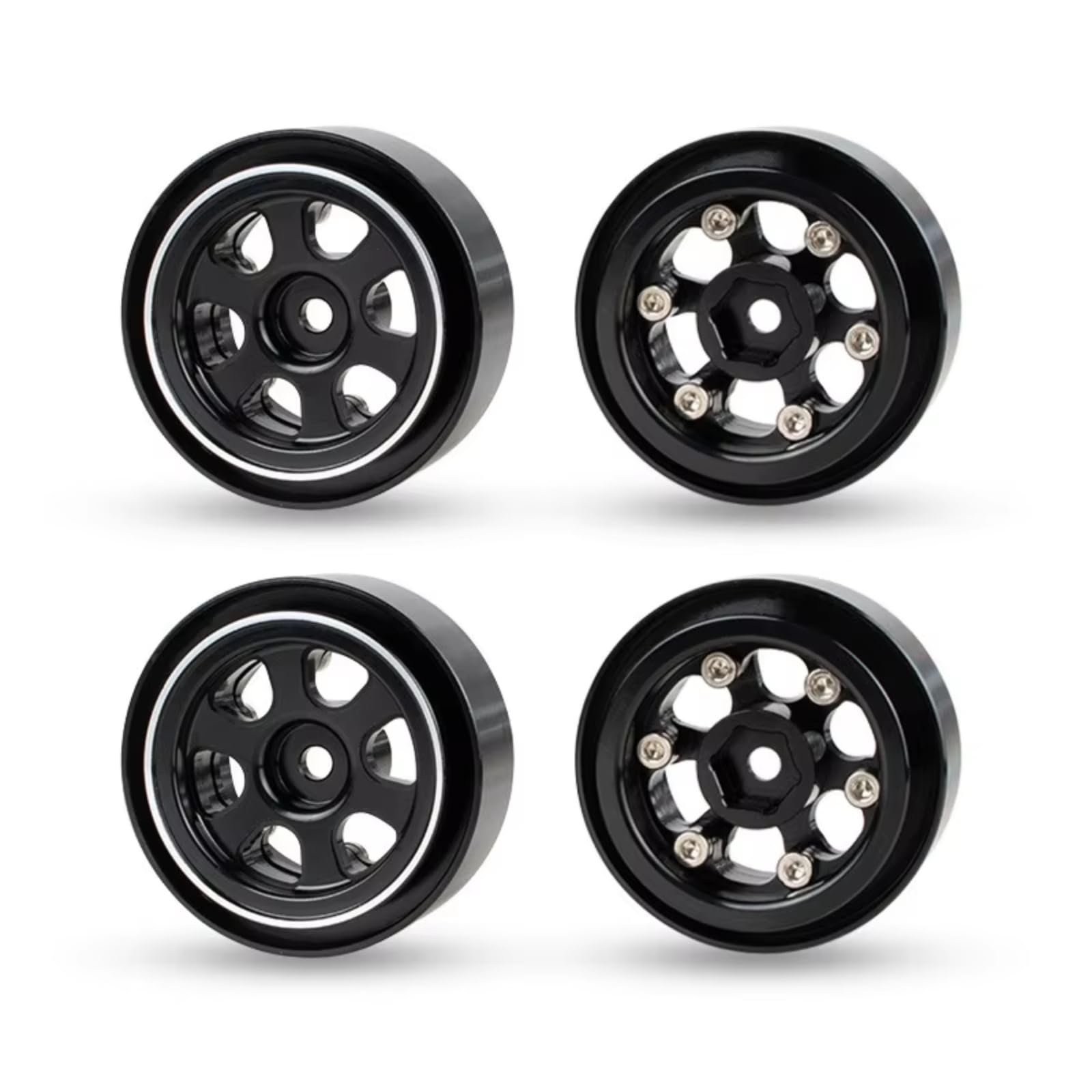 Compatibile Con Axial Per SCX24 AX24 Per TRX4M 1/18 1/24 RC Auto Da Crawling Upgrade Cerchio Beadlock 10 Pollici A Disco Profondo Mozzo In Metallo Stampato Accessori