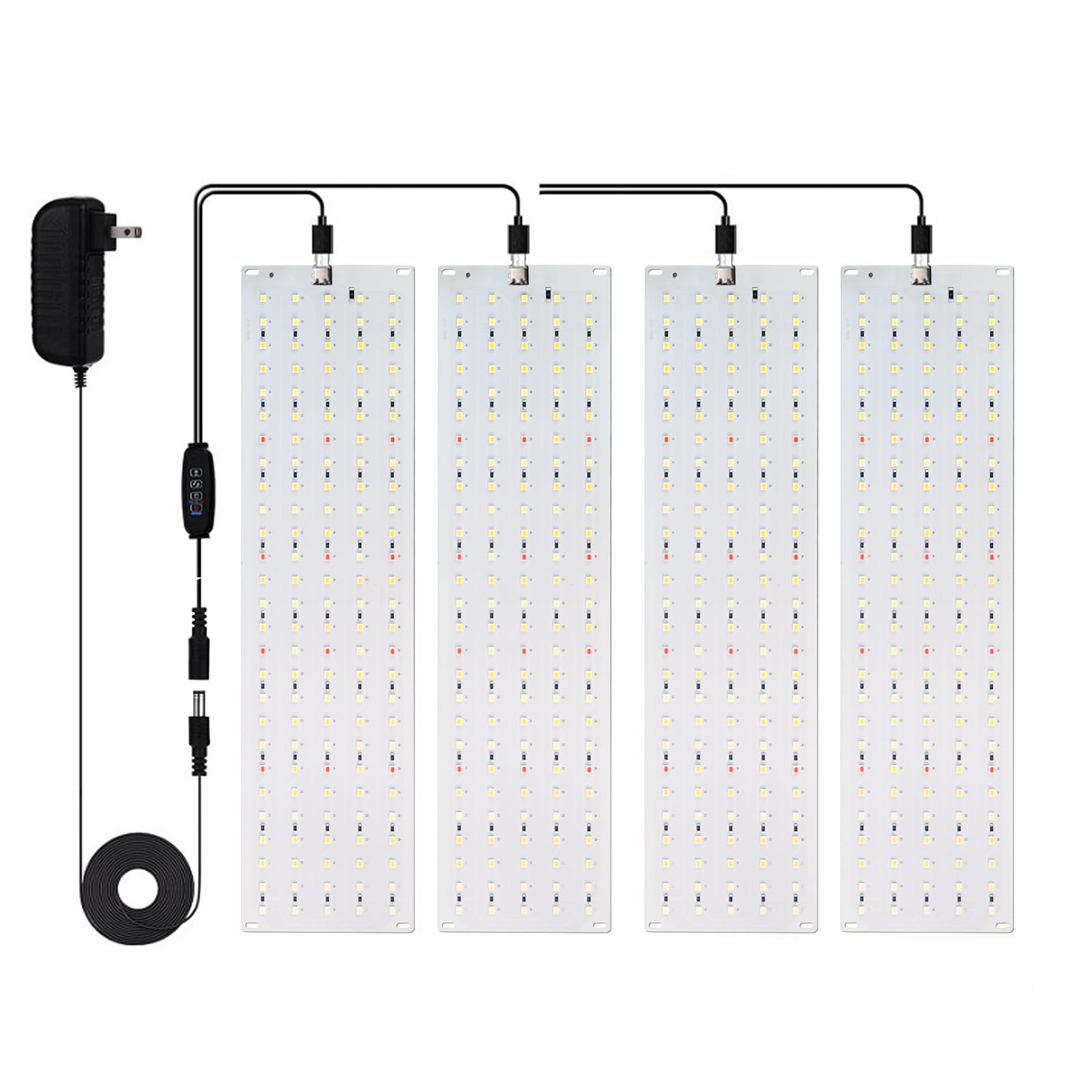 4Stück 540 LEDs Grow Lampe Pflanzenlampe für den Samenstart LED Vollspektrum Pflanzenlicht Wachsen licht mit 3/9/12H Zeitschaltuhr 10 Arten von Helligkeit für Zimmerpflanzen
