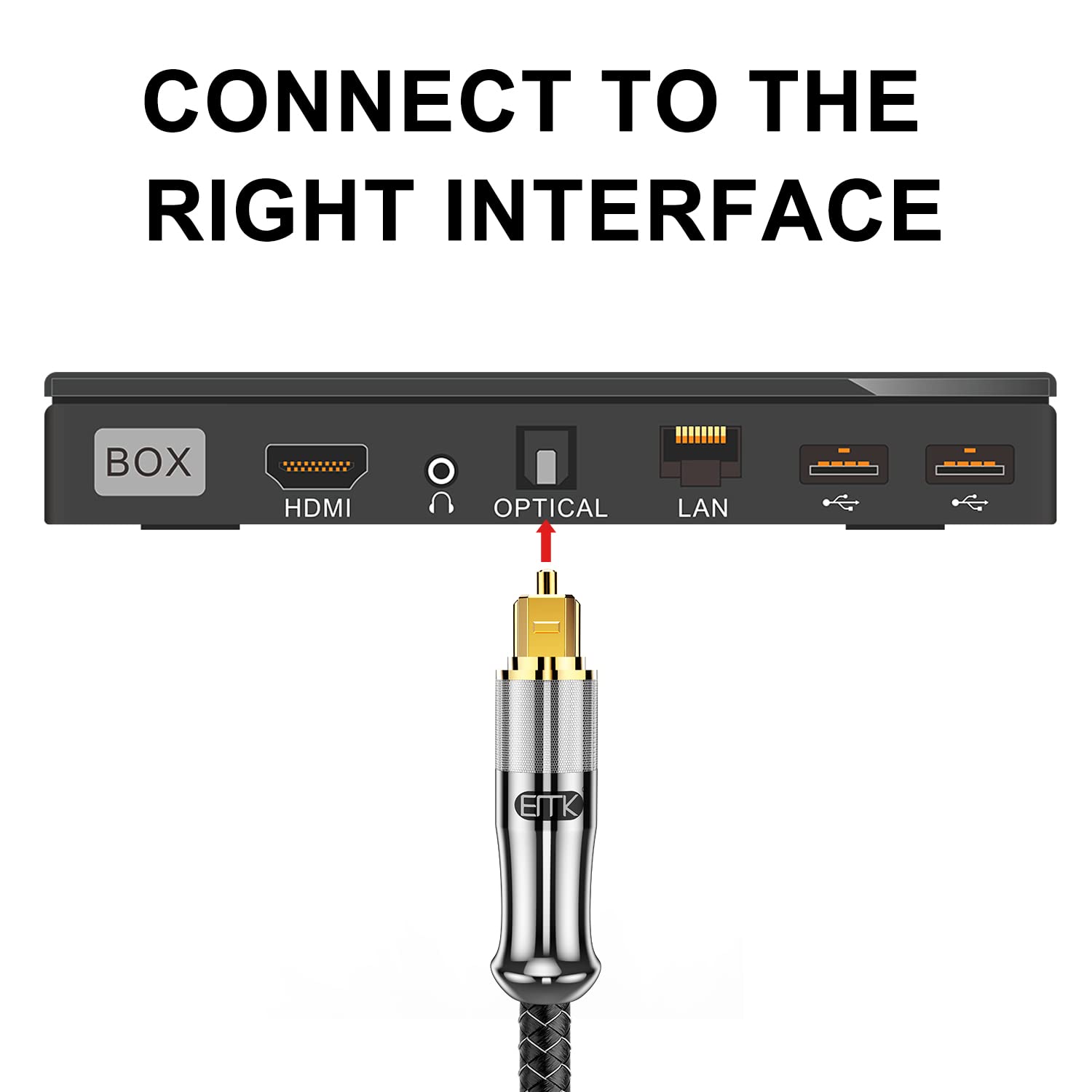 EMK Cavo ottico ottico placcato oro 24 K, cavo audio digitale Toslink, cavo Spdif compatibile con TV, Soundbar, Home Theater e altro (7 m, placcato oro 24 K, argento1)