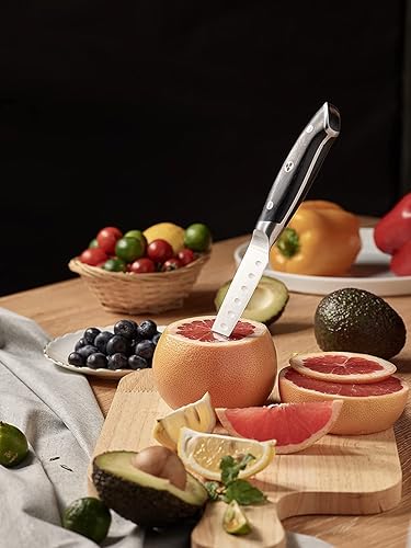 Miniatura 9 de Ergo Chef Pro Series 2.0 - Cuchillo de pelar de 4 pulgadas, acero 7Cr17MoV forjado por expertos, mango ergonómico de madera de Pakkawood negro,