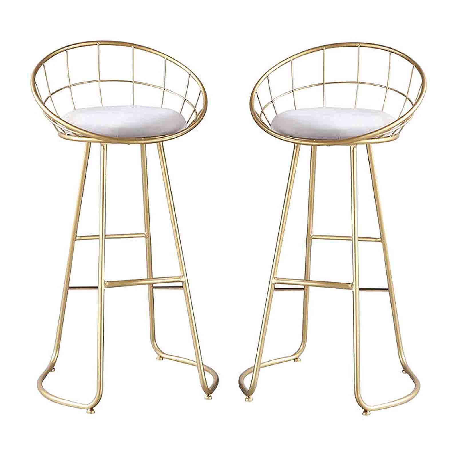 Chaises de salle à manger en velvet et piètement métallique luxueux