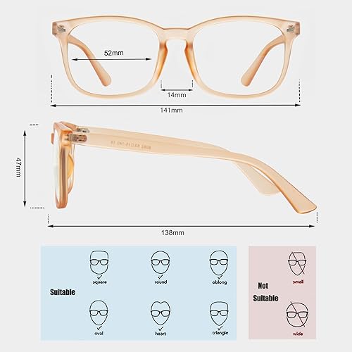 Miniatura 3 de MAXJULI - Lentes de bloqueo de luz azul, para lectura en computadora, juegos, televisión, teléfonos para mujeres y hombres (marrón claro mate)