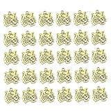 [TOPPERFUN] 30個 ゴールドタイガーチャーム タイガーチャームビーズ シルバータイガー ペンダント タイガーブレスレット タイガーネックレス ジュエリー