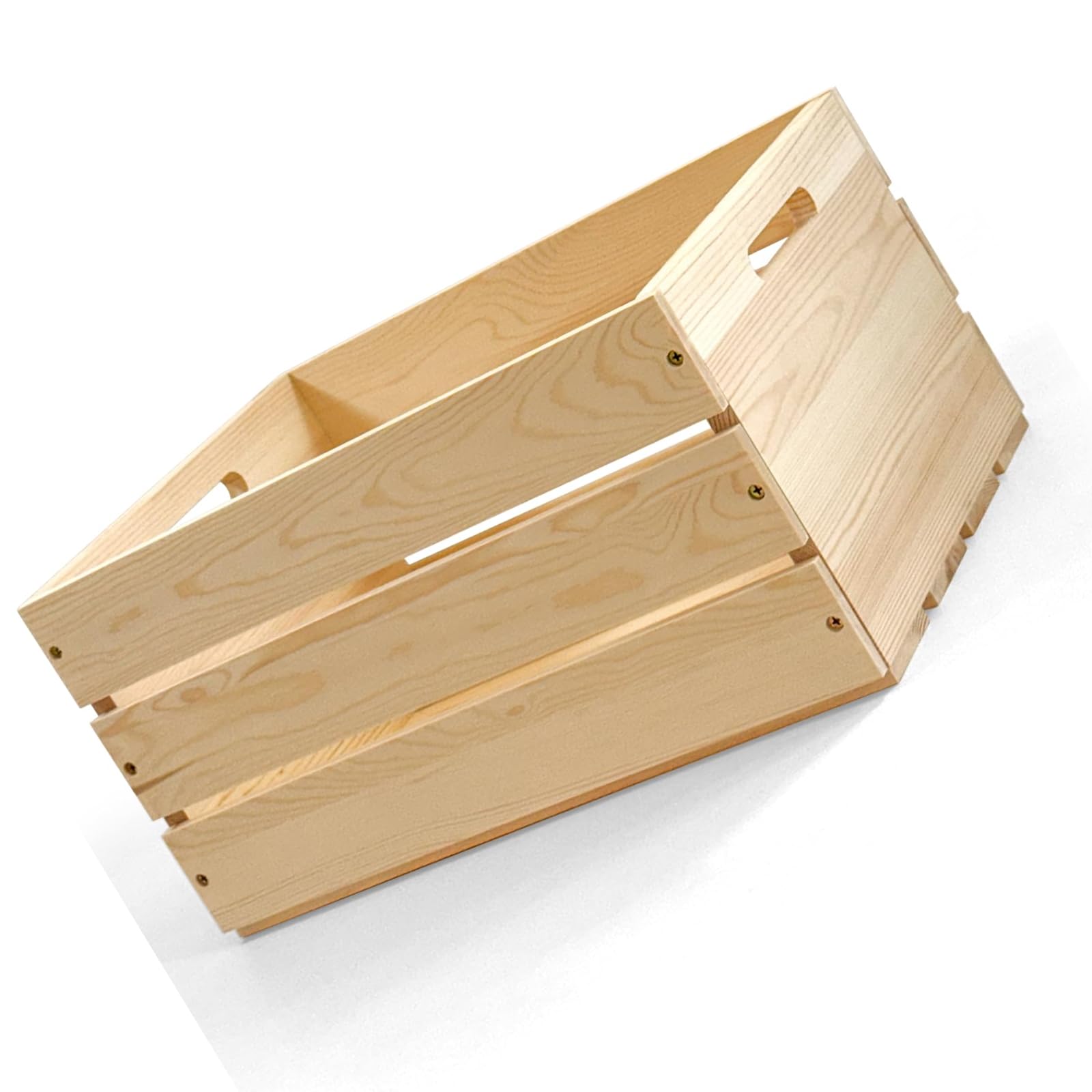 Tsophreniq Pine Wooden Organizer Box with Handles Sturdy Pine Storage Container Perfect for Keeping Spaces Tidy and Well Arranged Sturdy Storage Container
