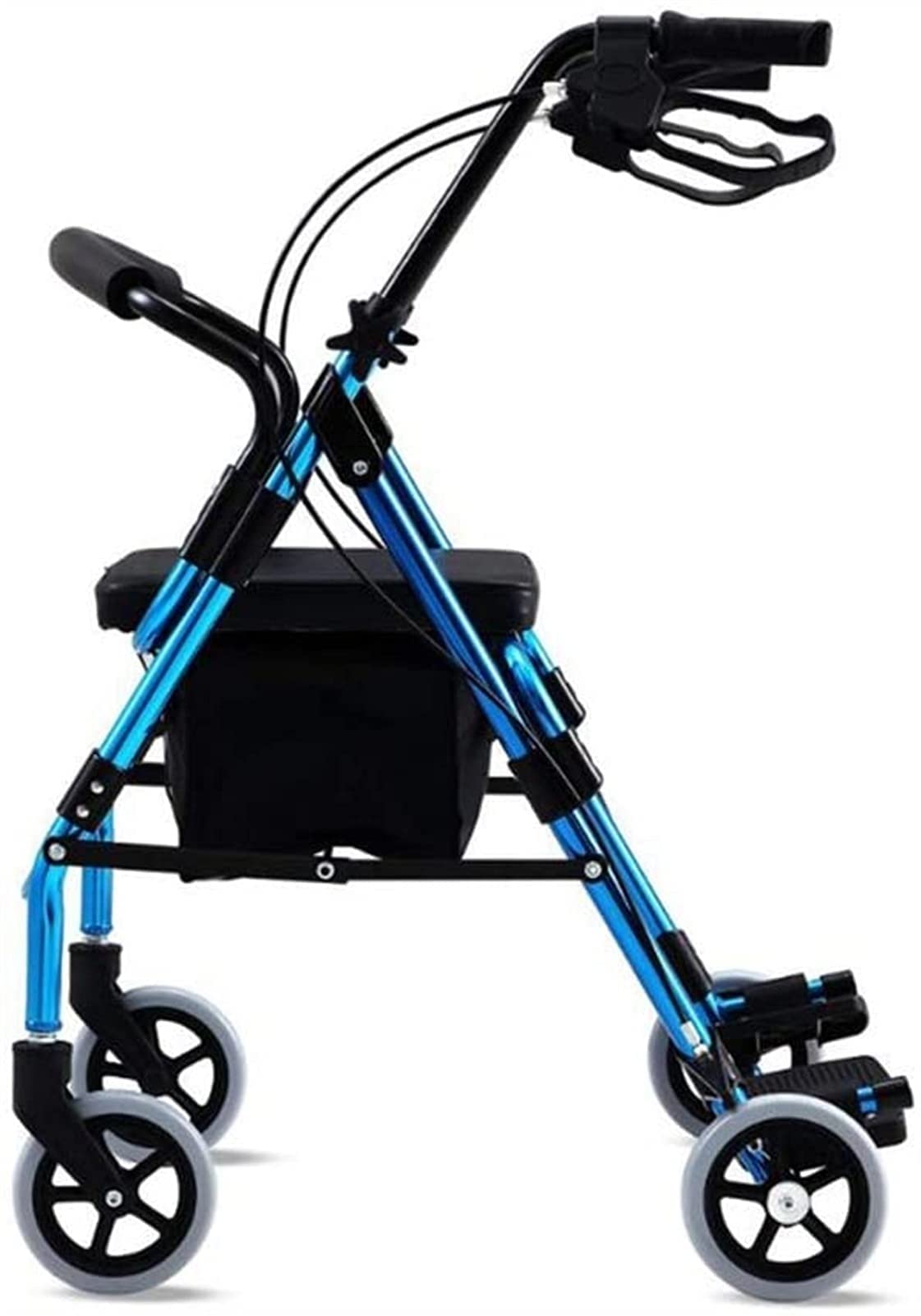 Carro Con Cesta De La Compra Con Asiento Diseño De Freno De Mano Velocidad Ajustable Con Dispositivo De Pedal Plegable Ligero Y Portátil