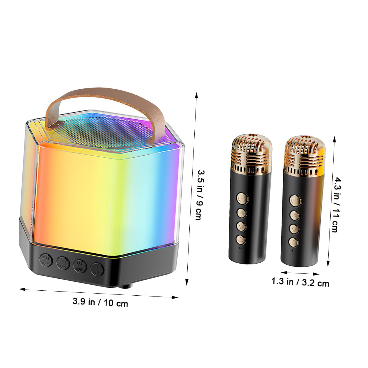 Mini Máquina de Karaoke Portátil Q7 con Micrófonos y Altavoz