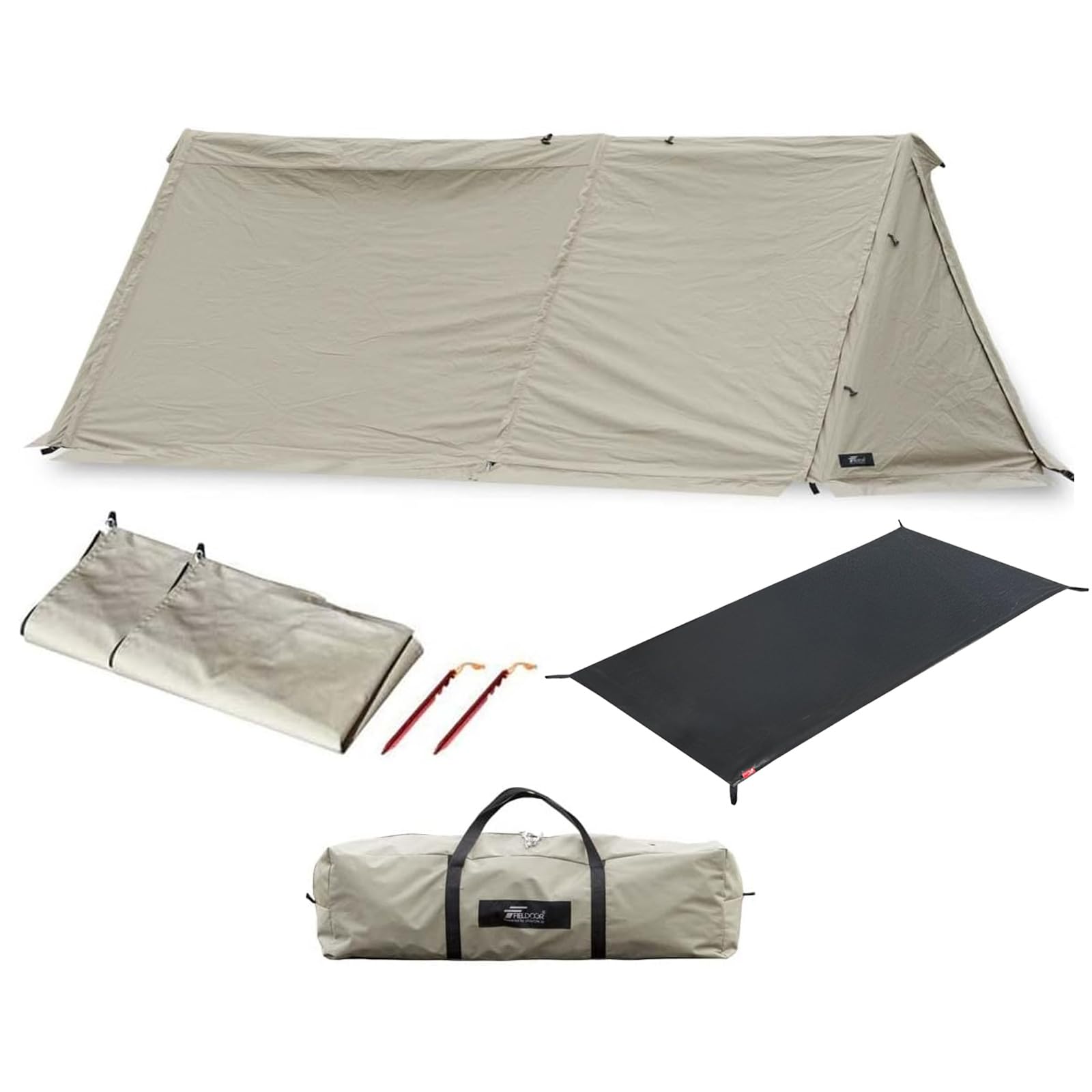 Amazon.co.jp: FIELDOOR パップテント450 【TC カーキ】 ＆ グランド