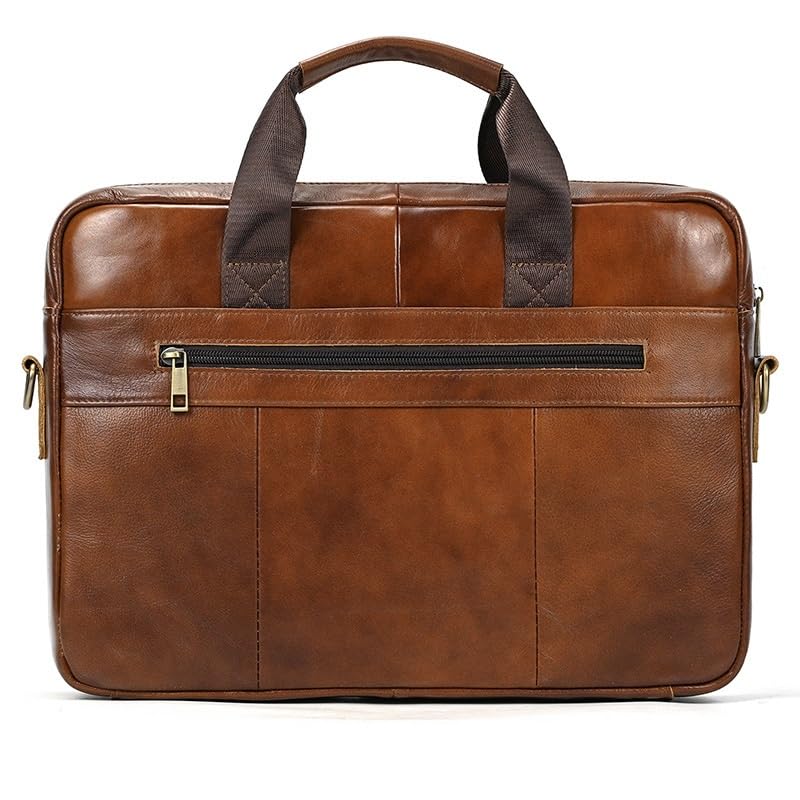 Men's Leather Handbag Business Trip Briefcase 15 "computer Bag Cowhide Shoulder Crossbody Bag3