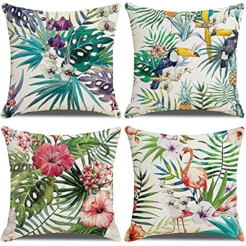 Juego de 4 Cojin Fundas LAXEUYO 45x45 cm Cover