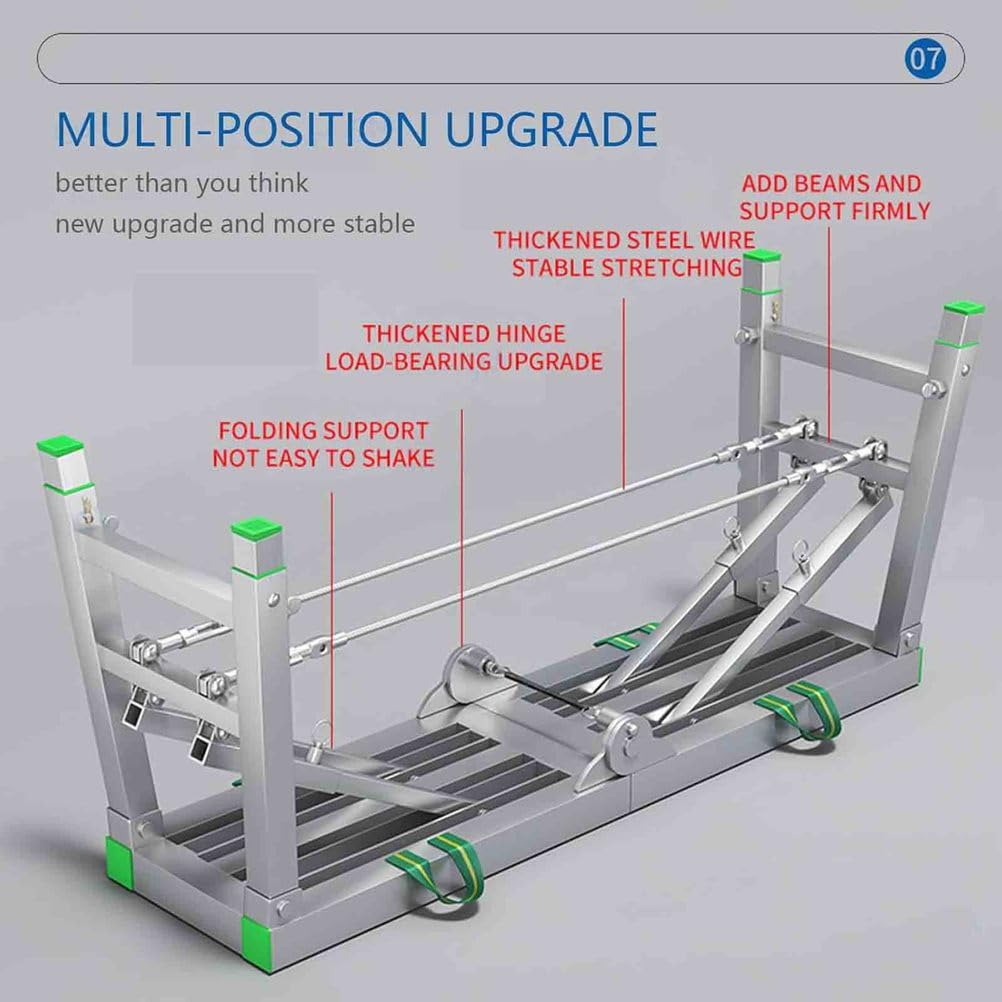 Plataforma Trabajo Plegable Portátil, Taburete de andamio de Acero portátil y de Altura Ajustable, Ideal para Uso doméstico y en reformas, Carga Máxima 400kg,001,140 * 40