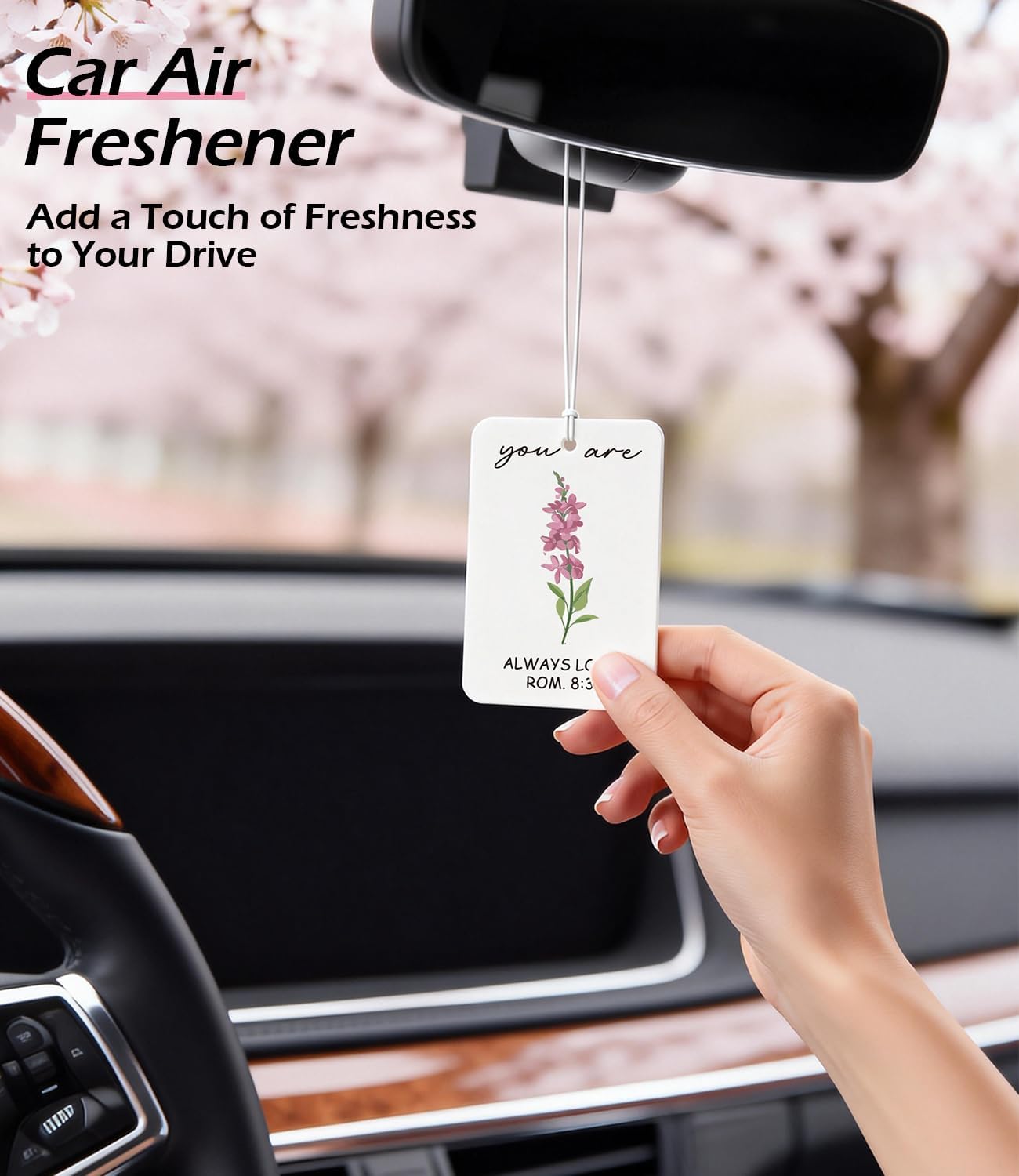 10PCS Christian Car Air Fresheners – Inspirational Floral Bible Verse Christian Car Accessories for Women – Car Mirror Hanging Accessories, Christian Gifts, Religious Gifts for Women image 3