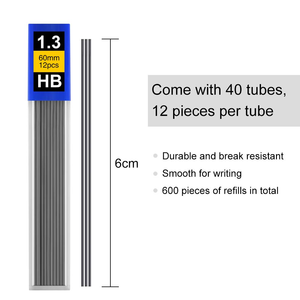 Coopay 600 - Recambio para portaminas HB resistente a roturas (0,7 mm, 12 unidades por tubo, 50 tubos)